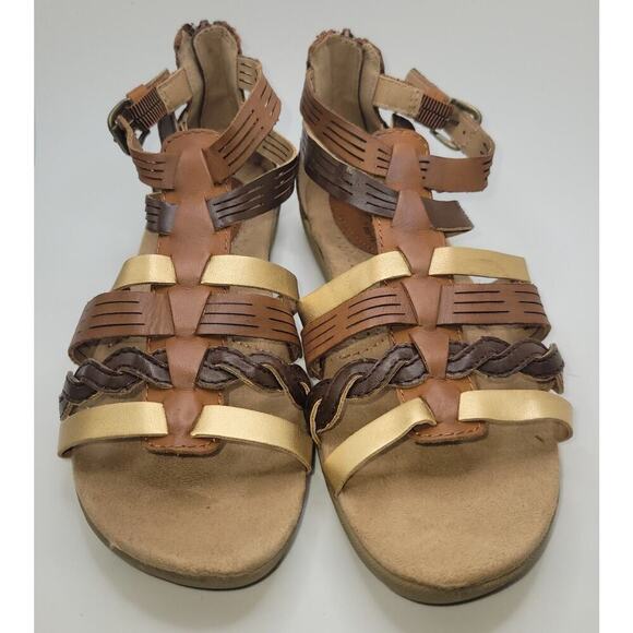 Women’s Earth Origins Harlin Bronze Multi, Leather Gladiator Sandals Size 8 EUC - Picture 2 of 6